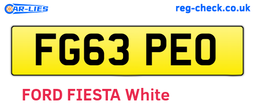 FG63PEO are the vehicle registration plates.