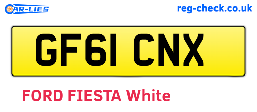 GF61CNX are the vehicle registration plates.