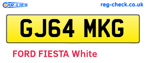 GJ64MKG are the vehicle registration plates.