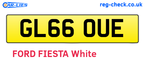 GL66OUE are the vehicle registration plates.