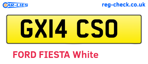 GX14CSO are the vehicle registration plates.