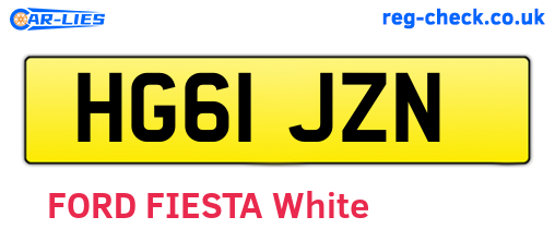 HG61JZN are the vehicle registration plates.