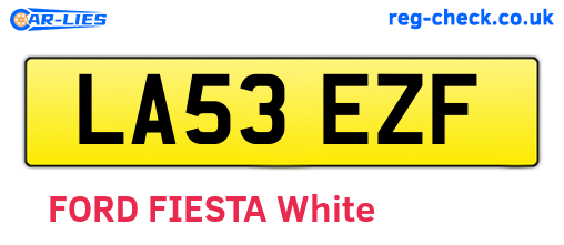 LA53EZF are the vehicle registration plates.