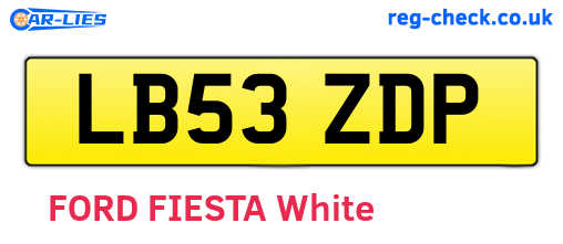 LB53ZDP are the vehicle registration plates.