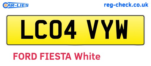 LC04VYW are the vehicle registration plates.
