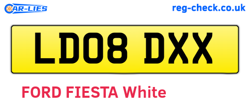 LD08DXX are the vehicle registration plates.