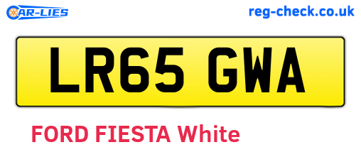 LR65GWA are the vehicle registration plates.