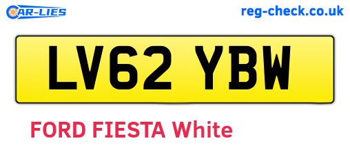 LV62YBW are the vehicle registration plates.