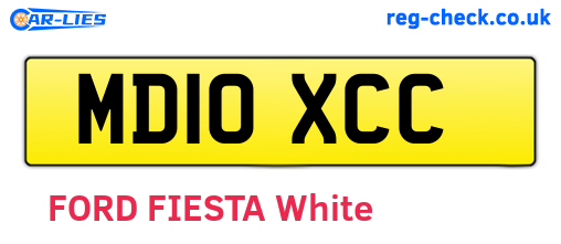 MD10XCC are the vehicle registration plates.