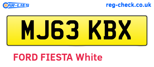 MJ63KBX are the vehicle registration plates.