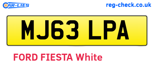 MJ63LPA are the vehicle registration plates.