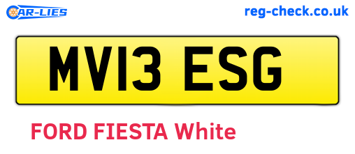 MV13ESG are the vehicle registration plates.