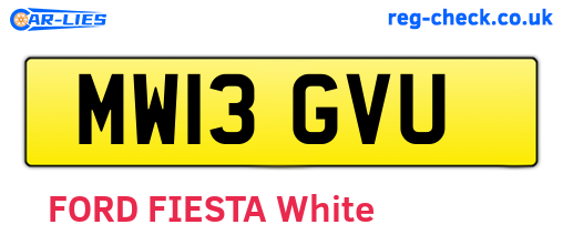 MW13GVU are the vehicle registration plates.