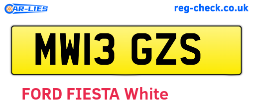 MW13GZS are the vehicle registration plates.