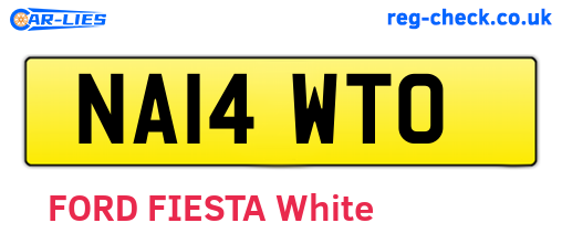 NA14WTO are the vehicle registration plates.
