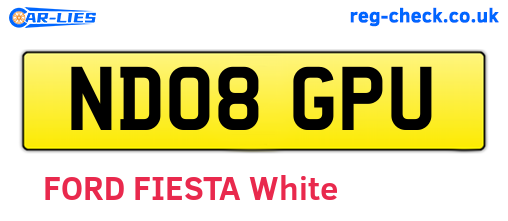 ND08GPU are the vehicle registration plates.