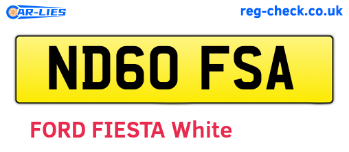 ND60FSA are the vehicle registration plates.