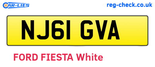 NJ61GVA are the vehicle registration plates.