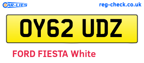 OY62UDZ are the vehicle registration plates.