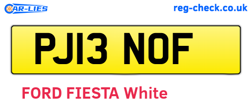 PJ13NOF are the vehicle registration plates.