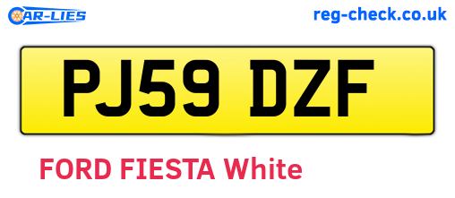 PJ59DZF are the vehicle registration plates.