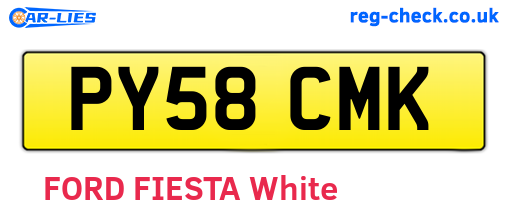 PY58CMK are the vehicle registration plates.