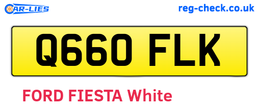 Q660FLK are the vehicle registration plates.