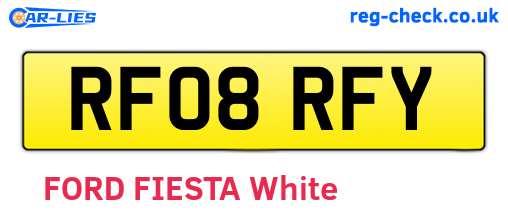 RF08RFY are the vehicle registration plates.