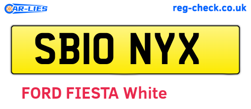 SB10NYX are the vehicle registration plates.