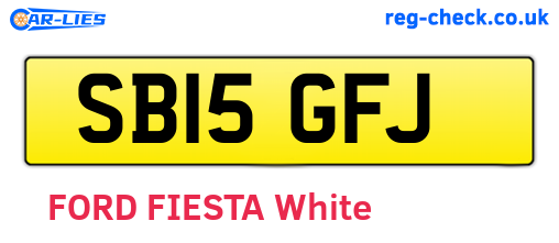 SB15GFJ are the vehicle registration plates.