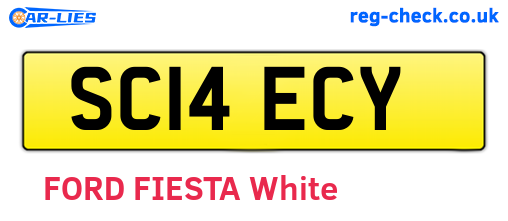SC14ECY are the vehicle registration plates.