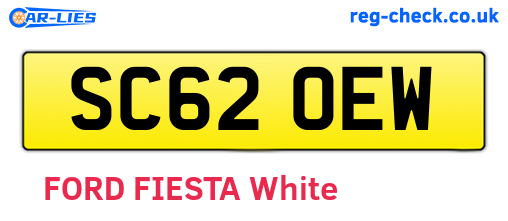 SC62OEW are the vehicle registration plates.