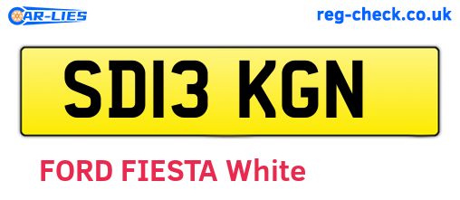 SD13KGN are the vehicle registration plates.