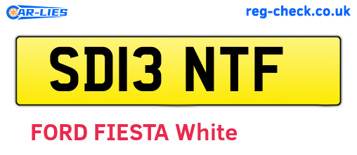 SD13NTF are the vehicle registration plates.