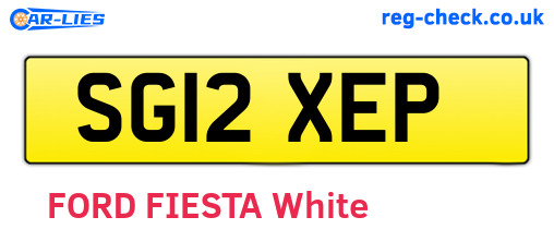 SG12XEP are the vehicle registration plates.