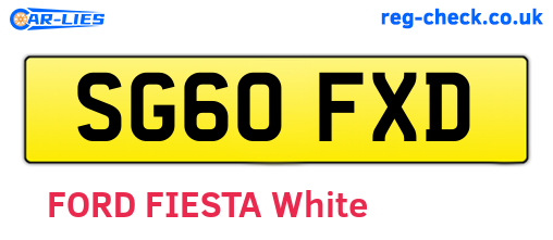 SG60FXD are the vehicle registration plates.
