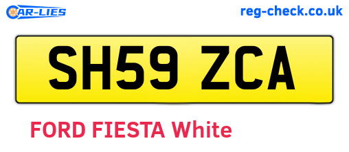 SH59ZCA are the vehicle registration plates.