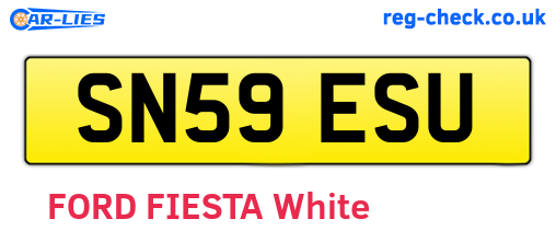 SN59ESU are the vehicle registration plates.