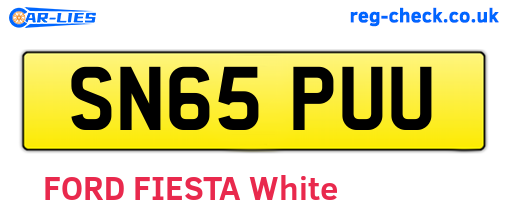 SN65PUU are the vehicle registration plates.