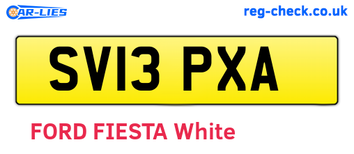 SV13PXA are the vehicle registration plates.