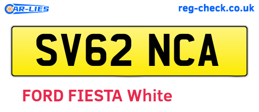 SV62NCA are the vehicle registration plates.