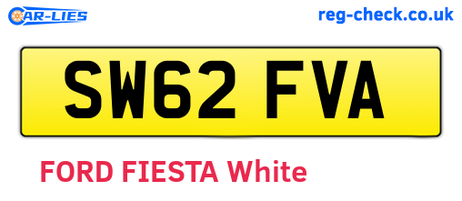 SW62FVA are the vehicle registration plates.