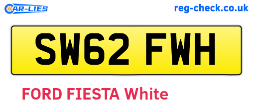 SW62FWH are the vehicle registration plates.