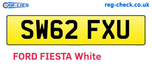 SW62FXU are the vehicle registration plates.