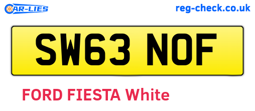 SW63NOF are the vehicle registration plates.