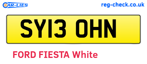 SY13OHN are the vehicle registration plates.