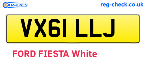 VX61LLJ are the vehicle registration plates.