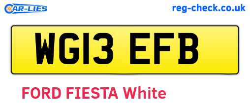 WG13EFB are the vehicle registration plates.