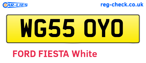 WG55OYO are the vehicle registration plates.
