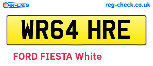WR64HRE are the vehicle registration plates.
